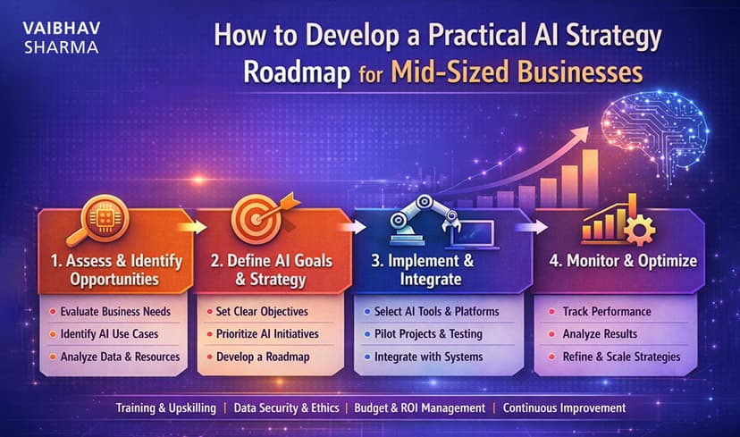 How to develop a practical AI strategy roadmap for mid-sized businesses?